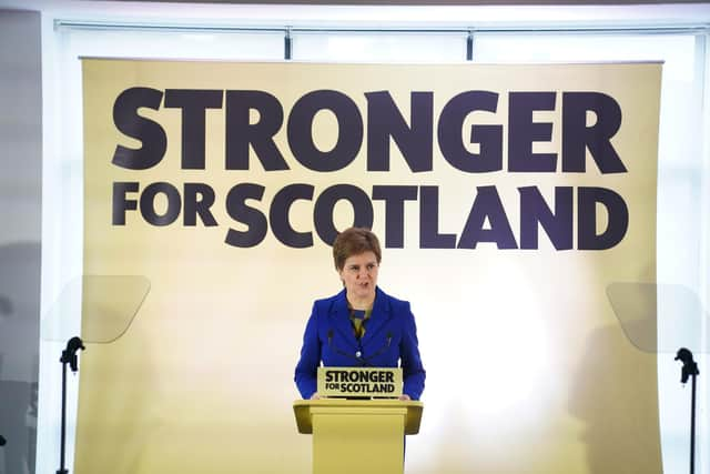 SNP leader and First Minister of Scotland Nicola Sturgeon issue a statement at the Apex Grassmarket Hotel in Edinburgh following the decision by judges at the UK Supreme Court in London that the Scottish Parliament does not have the power to hold a second independence referendum. Picture date: Wednesday November 23, 2022.