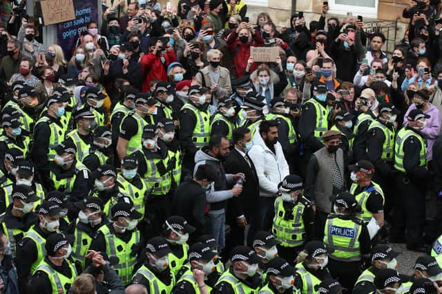 The two men were released from the back of an Immigration Enforcement van accompanied by lawyer Aamer Anwar and Mohammad Asif, director of the Afghan Human Rights Foundation, in Kenmure Street.