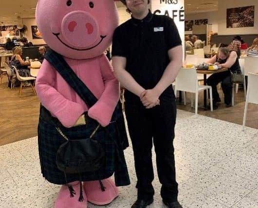 Michael Gardener with Percy Pig