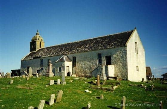 Tarbat Old Church and Graveyard, which now stands on the site of the former Pictish monastery and earlier settlement.