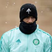 Christopher Jullien during a Celtic training session at Lennoxtown.