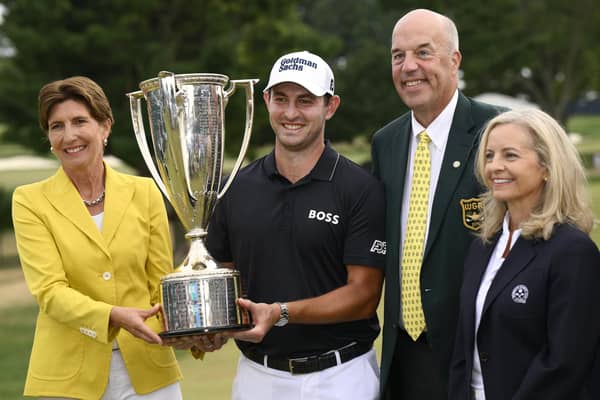 Patrick Cantlay, middle, won the BMW Championship golf tournament at Wilmington Country Club.