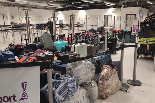 Edinburgh Airport has been 'flooded' with unclaimed suitcases and luggage