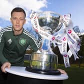 Celtic captain Callum McGregor with the Viaplay Cup trophy. Photo by Alan Harvey / SNS Group)