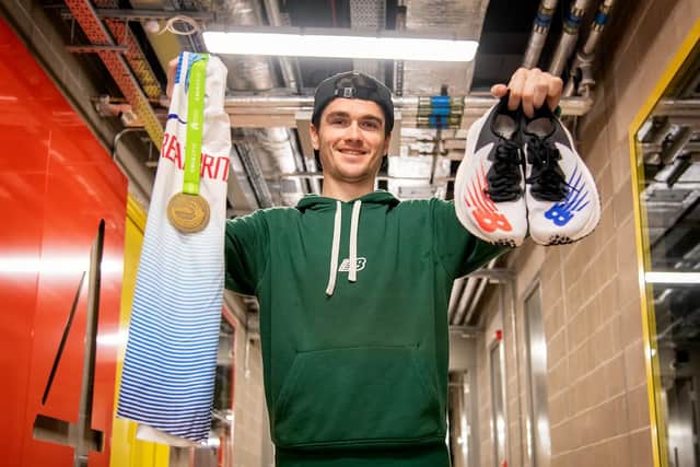 Donations from Renfrewshire runner Callum Hawkins will be going on display alongide William Cummings' world championship belt in the new-look Paisley Museum. Picture: Iona Steph