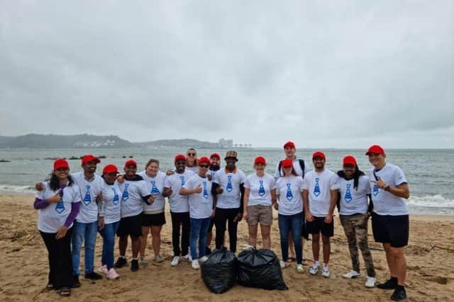 Britannia crew beach clean in Lisbon