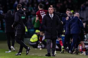 Brendan Rodgers looks on after Celtic's 1-1 draw with Kilmarnock.