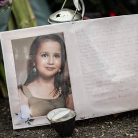 Tributes to Sara Sharif where her body was found at home on August 10 (Pic: SWNS)