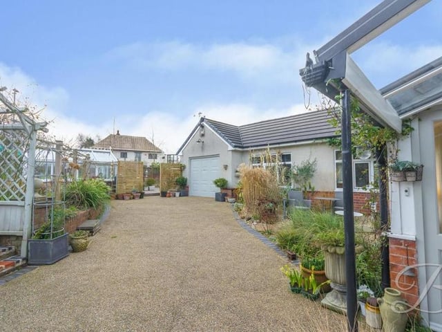 The well-maintained driveway to the £500,000-plus Mansfield bungalow.