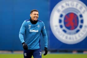 Rangers captain James Tavernier during a training session ahead of facing Benfica in the Europa League last 16. (Photo by Alan Harvey / SNS Group)