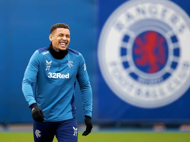Rangers captain James Tavernier during a training session ahead of facing Benfica in the Europa League last 16. (Photo by Alan Harvey / SNS Group)