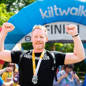Stuart Bowie is undertaking a ‘kilt walk’ every month for the next year in aid of Andy's Man Club