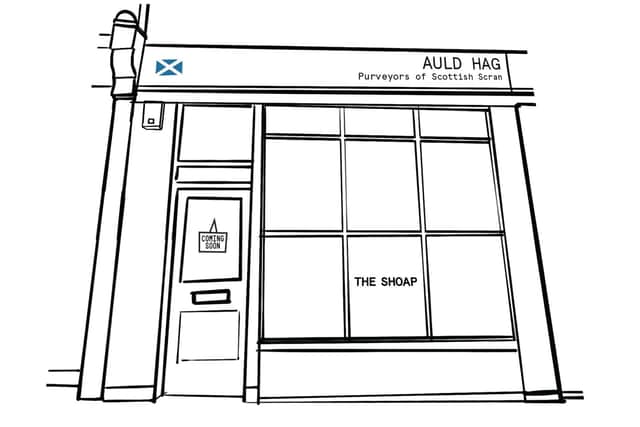 A drawing of the Auld Hag shop and cafe, which will open in London in late September.
