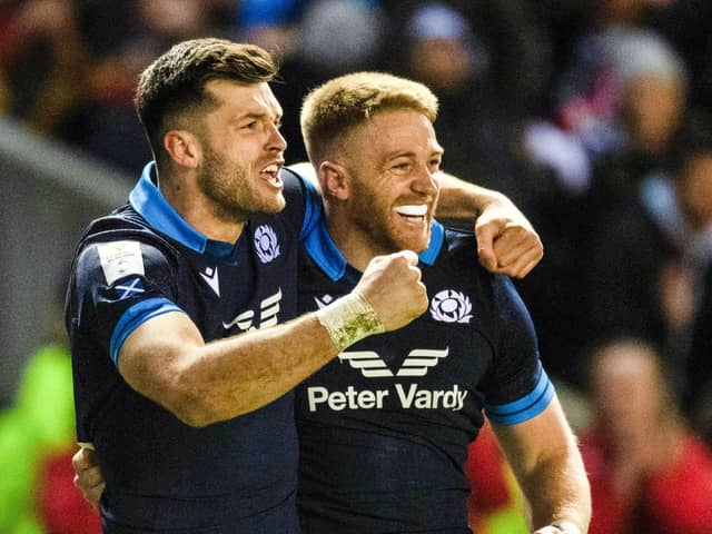 Blair Kinghorn (left) and Kyle Steyn return to the Scotland starting XV to face England at Murrayfield on Saturday. (Photo by Ross Parker / SNS Group)