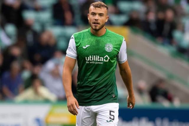 Hibernian's Ryan Porteous will miss two games after being ordered off at Ibrox. (Photo by Craig Foy / SNS Group)