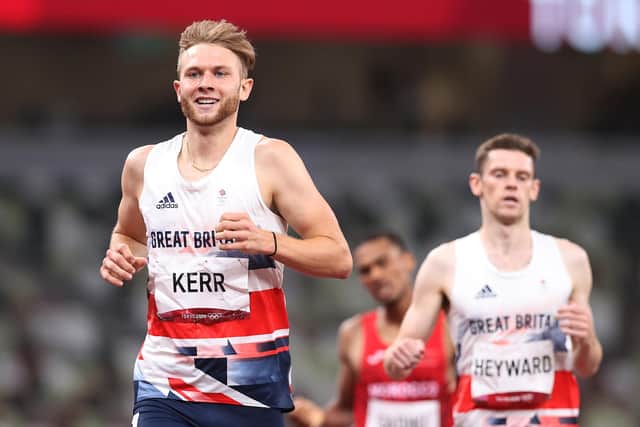 Josh Kerr of Team Great Britain competes in the men's 1500m semi-final on day thirteen of the Tokyo 2020 Olympic Games at Olympic Stadium on August 05, 2021 in Tokyo, Japan. (Photo by Christian Petersen/Getty Images)