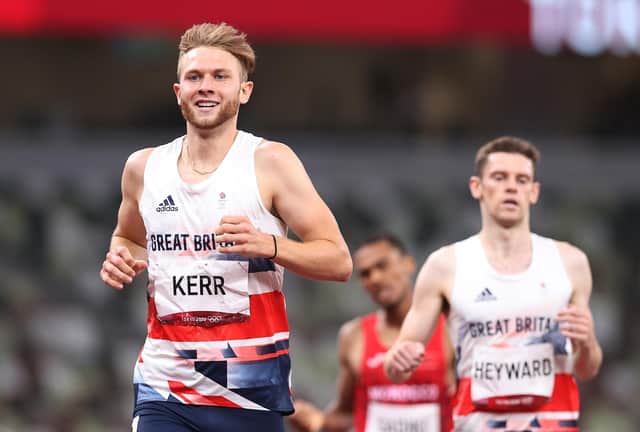 Josh Kerr of Team Great Britain competes in the men's 1500m semi-final on day thirteen of the Tokyo 2020 Olympic Games at Olympic Stadium on August 05, 2021 in Tokyo, Japan. (Photo by Christian Petersen/Getty Images)