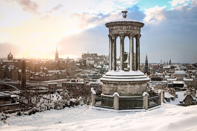 Edinburgh turns into a real winter wonderland after a snowfall - and there's no better place that Calton Hill to admire it. Allow around an hour for the climb up from the city centre, a wander around, and your return.