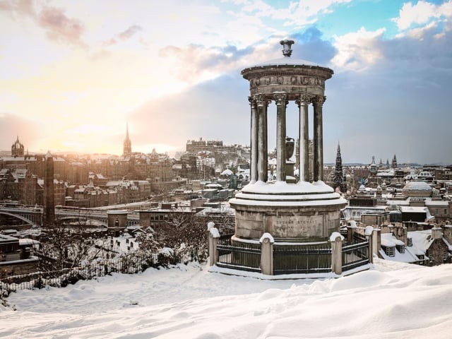 Edinburgh turns into a real winter wonderland after a snowfall - and there's no better place that Calton Hill to admire it. Allow around an hour for the climb up from the city centre, a wander around, and your return.