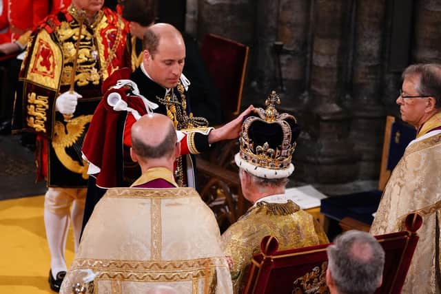 In a break with tradition, the Prince of Wales was the only blood prince to pay homage during the service.