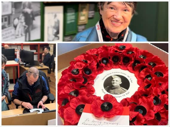Mandy Perry's personalised wreath honouring her late grandfather, Captain Clive Collet