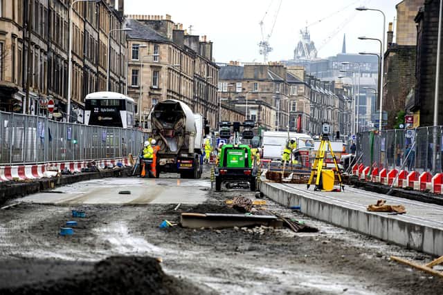 Tram works on Edinburgh’s Leith Walk