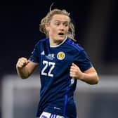 Erin Cuthbert in action for Scotland. (Photo by Ross MacDonald / SNS Group)