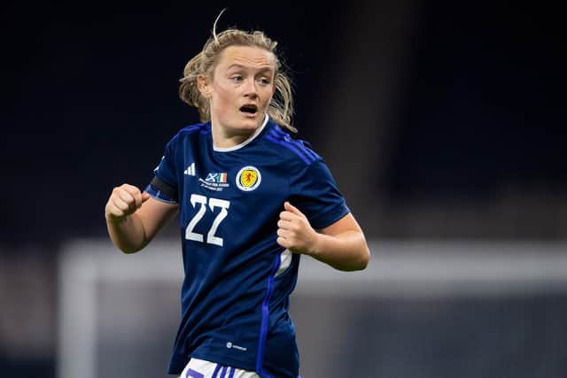 Erin Cuthbert in action for Scotland. (Photo by Ross MacDonald / SNS Group)