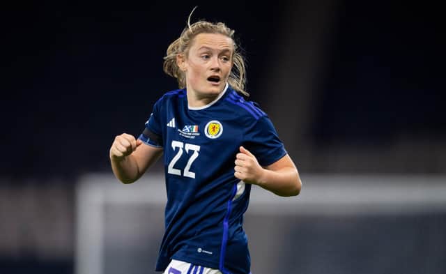 Erin Cuthbert in action for Scotland. (Photo by Ross MacDonald / SNS Group)