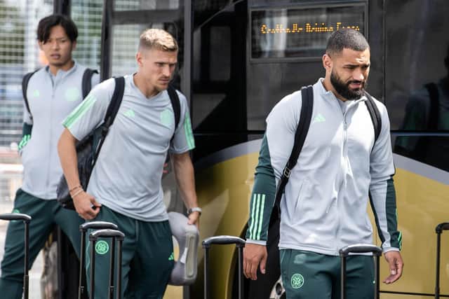 Cameron Carter-Vickers, far right, is in Portugal for pre-season training with Celtic.