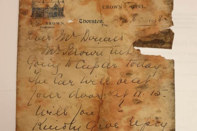 A letter found under the floorboards of the vehicle (Pic: Terry Leach)
