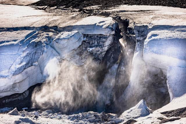 Meltwater from the Greenland ice sheet is slowing down the Atlantic Ocean current that includes the Gulf Stream (Picture: Kerem Yucel/AFP via Getty Images)