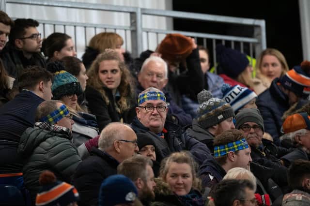 Fans at the DAM Health Stadium wore Doddie Weir tartan.