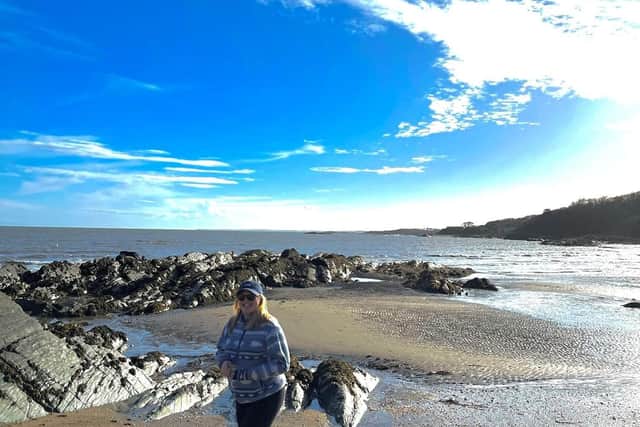 Fiona, from team Strideclyders For Life, at Cardoness Beach