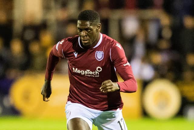 Arbroath striker Joel Nouble has won the cinch Championship Player of the Month award for September. (Photo by Ross Parker / SNS Group)