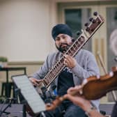 Jasdeep Singh Degun working on his new composition with the Scottish Ensemble PIC: Foxbrush