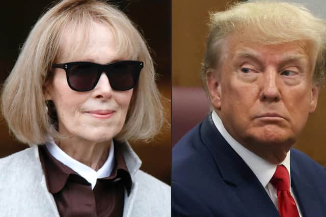 A New York jury ruled May 9, 2023 that Donald Trump was liable for the sexual abuse of an American former magazine columnist in the mid-1990s, multiple US media reported. (Photo by Kena Betancur and Andrew KELLY / various sources / AFP)