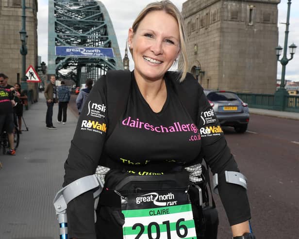 Claire Lomas took part in the Great North Run in Newcastle in 2016 (Picture: Owen Humphreys/PA Wire)