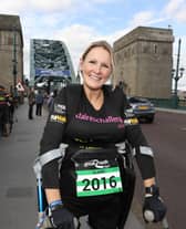 Claire Lomas took part in the Great North Run in Newcastle in 2016 (Picture: Owen Humphreys/PA Wire)