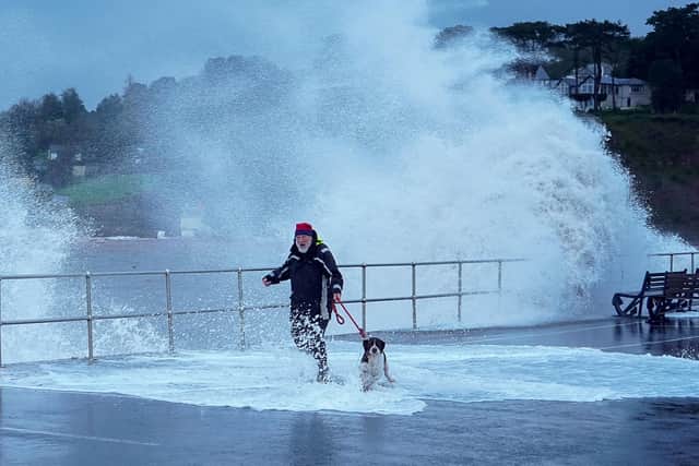 Storm Ciaran hits the UK, with a yellow weather warning for rain in place for much of Scotland's east coast. Picture: SWNS