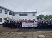 Dunoon Grammar head David Mitchell celebrates the nomination along with staff and pupils
Pic: Argyll & Bute Council