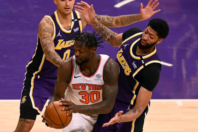 Julius Randle in action for the New York Knicks against the Los Angeles Lakers. Picture: Getty Images