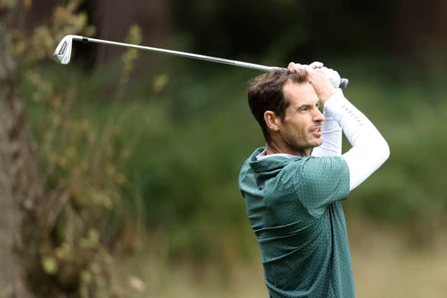 Andy Murray tees off on the fifth hole during the Pro-Am prior to the BMW PGA Championship 2024 at Wentworth Club last month. (Picture: Warren Little/Getty Images)