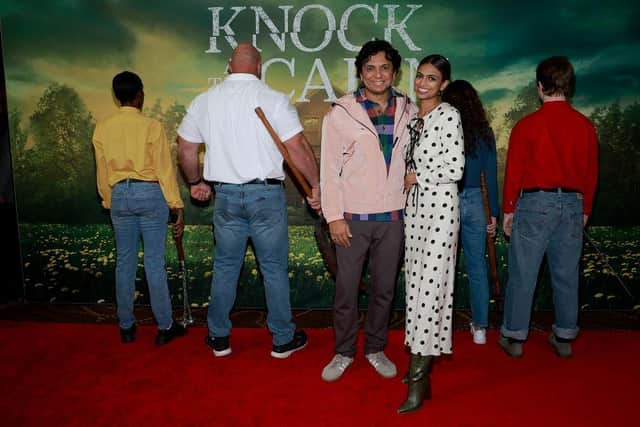 NEW YORK, NEW YORK - JANUARY 31: M. Night Shyamalan and Ishana Shyamalan attend the "Knock At The Cabin" special screening with Kid Cudi at AMC Lincoln Square Theater on January 31, 2023 in New York City. (Photo by Jason Mendez/Getty Images for Universal Pictures)