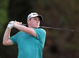 Bob MacIntyre in action during the final round of the Portugal Masters at Dom Pedro Victoria Golf Course. Picture: Warren Little/Getty Images.