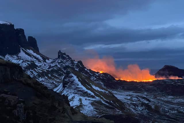 Flames have been sweeping across the Quiraing on the Isle of Skye for the last 24 hours picture: Scott MacLucas-Paton