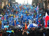 Independence supporters on the march. Picture: John Devlin