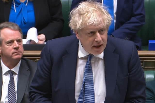 Prime Minister Boris Johnson speaks during Prime Minister's Questions in the House of Commons, February 2, 2022. Picture: Press Association