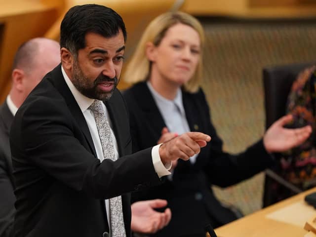 Humza Yousaf speaks during First Minster's Questions at the Scottish Parliament. Picture: Andrew Milligan/PA Wire