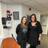 MSP for Renfrewshire North and West & Minister for Children, Young People and The Promise, Natalie Don-Innes and Annmarie Speirs, Care Manager at HC-One Scotland’s Kyle Court Care Home